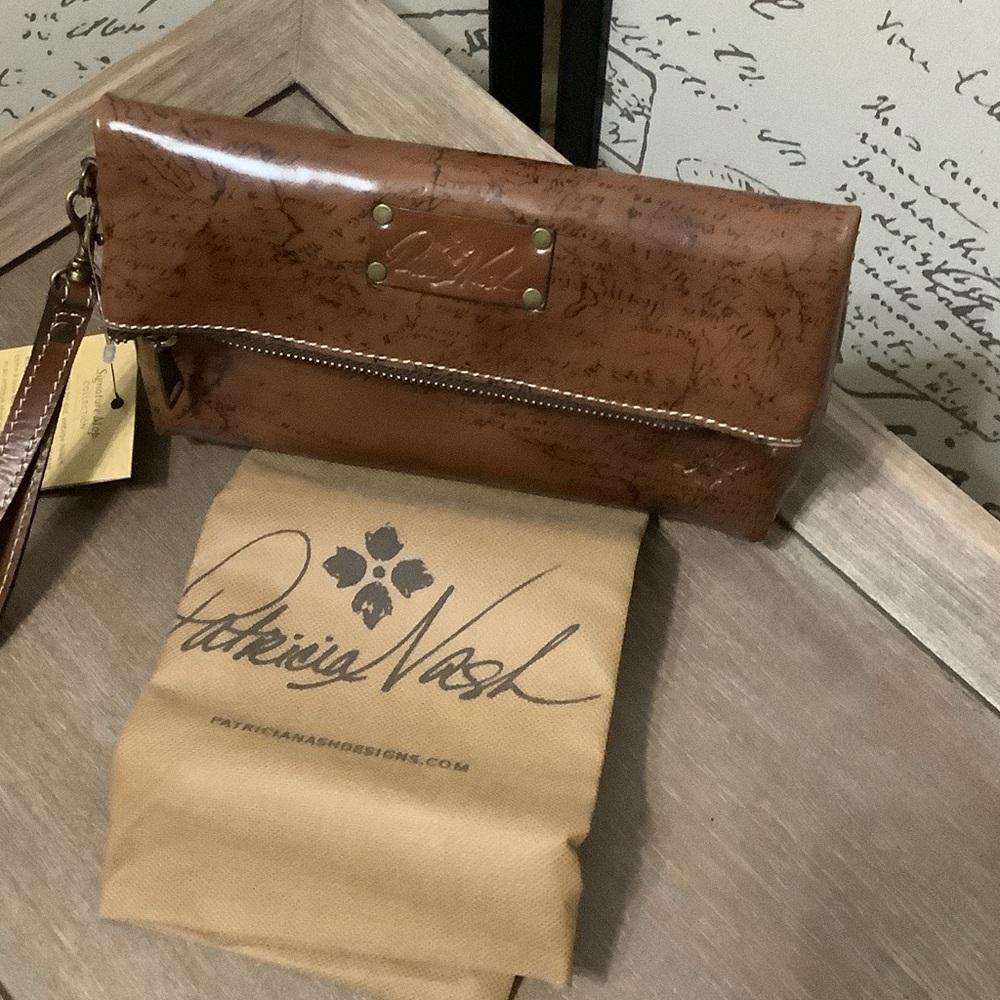 Patricia Nash Tan Leather Wristlet